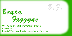 beata faggyas business card